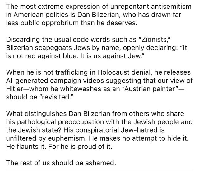 The most extreme expression of unrepentant antisemitism in American politics is Dan Bilzerian, who has drawn far less public opprobrium t…