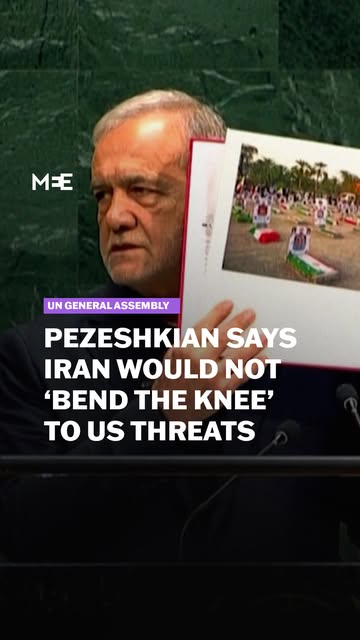 “There are nuclear bombs in Israel, yet inspectors are in Iran.”

Iranian President Masoud Pezeshkian told the United Nations General Ass…