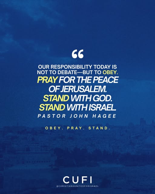 Standing with Israel is not a matter of convenience—it is an act of biblical obedience. As Christians, we are commanded to pray for Jerus…
