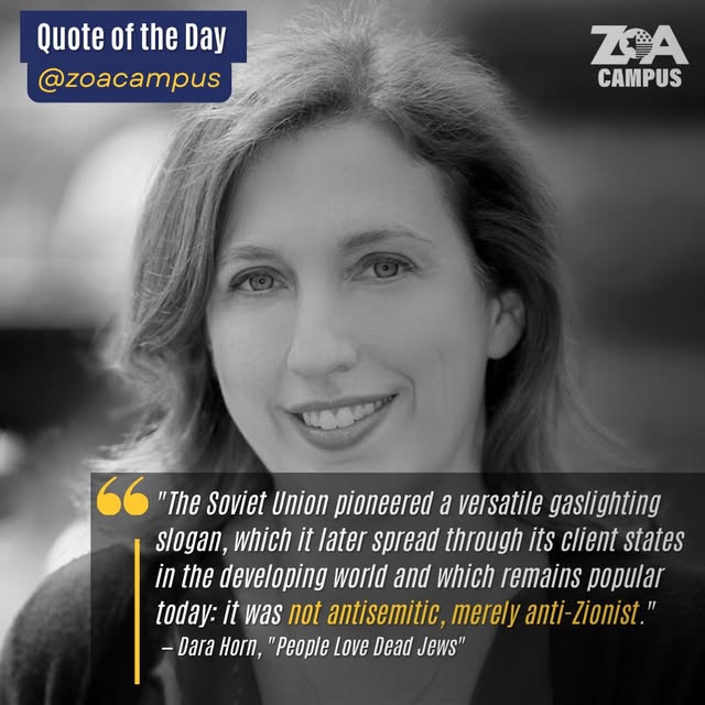 In "People Love Dead Jews," Dara Horn traces the phrase "anti-Zionist, not antisemitic" back to its actual origin: Soviet state propagand…