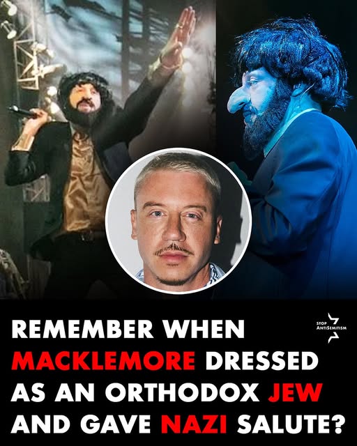Reminder 👉 Macklemore dressed up as an Orthodox Jew, wearing a massive prosthetic nose at a Seattle show while doing a Nazi salute

Mack…