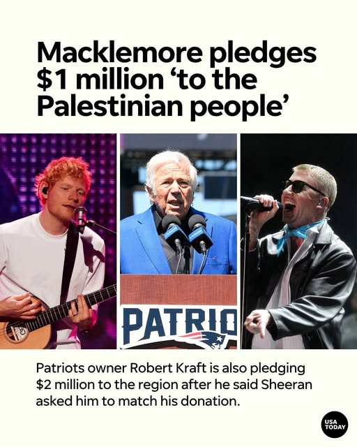 Robert Kraft is putting his money where his mouth is − and where the money of Ed Sheeran and Macklemore is also going.

The New England P…