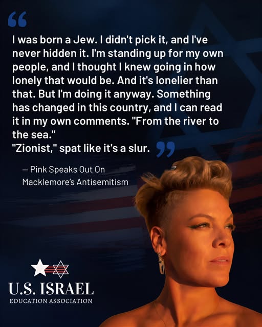 Pink is speaking out about the reaction she received after sharing @stop_antisemitism’s post calling out Macklemore’s antisemitic display…