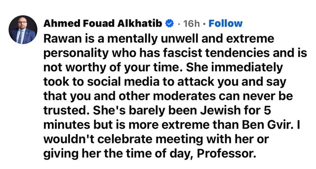 Let’s start with the claim that’s actually checkable: that I “immediately took to social media” after meeting Professor Dajani. I met him…