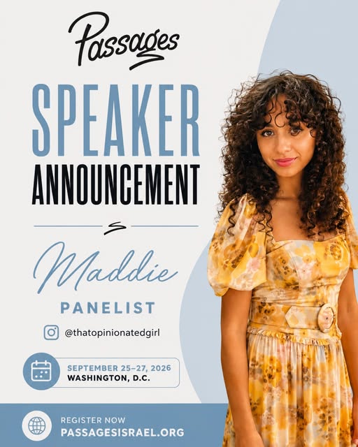 Meet one of our featured panelists at the 2026 Israel Impact Summit: Maddie (@thatopinionatedgirl)! 

Maddie will be joining us in Washin…
