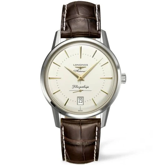 Barmakian Jewelers Longines Flagship Heritage Moonphase Stainless Steel Automatic Men's Watch