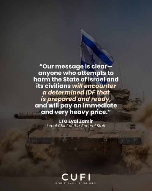 Israel does not seek war, but it will never surrender its responsibility to defend its people.

Those who target Israeli civilians must u…