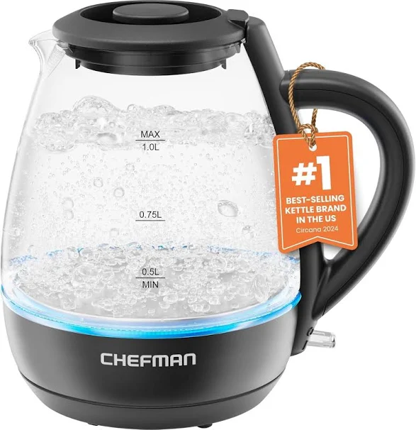 Chefman 1L Electric Glass Kettle