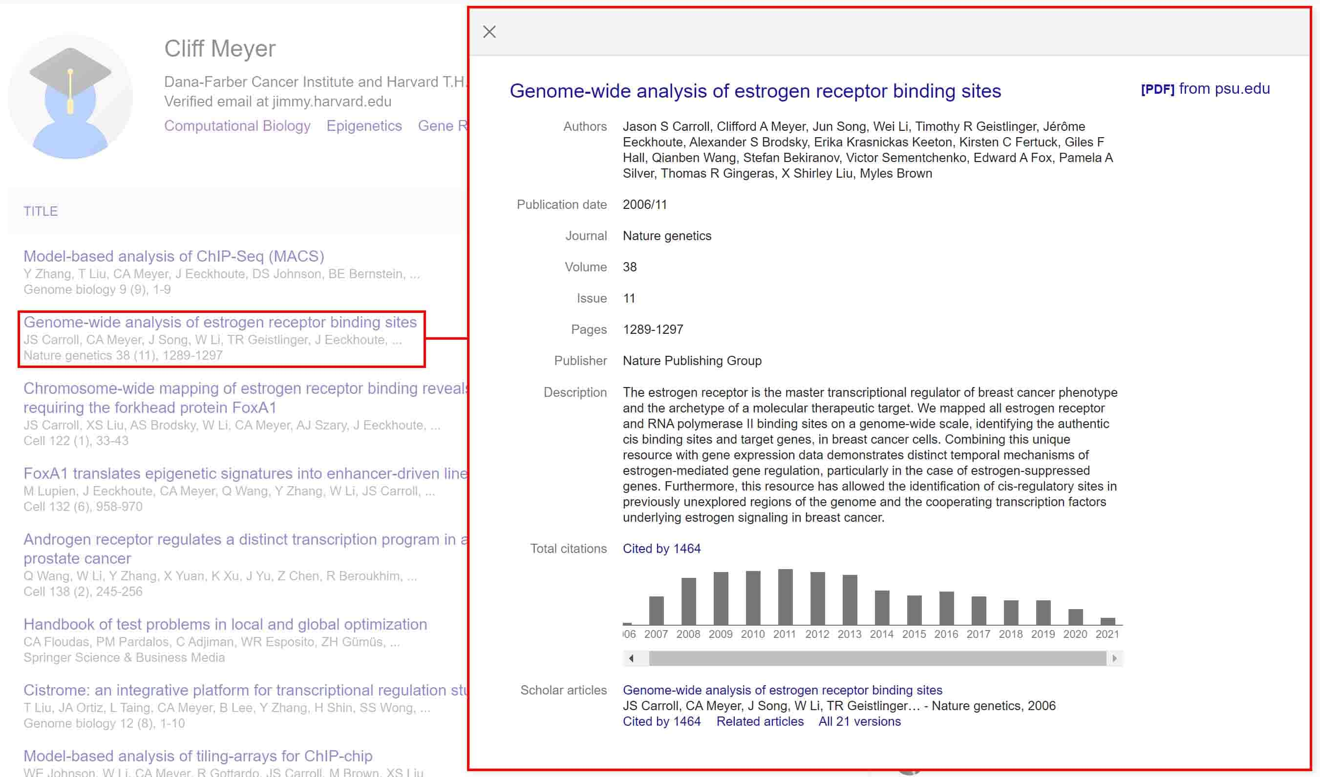 Google Scholar Author Citation API - SerpApi